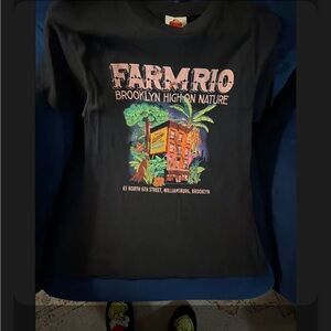 FARM Rio Black Tee with Vibrant Graphic